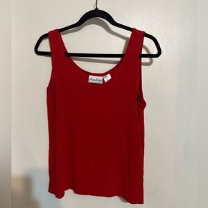 Chico's Vibrant Red Ribbed Blouse